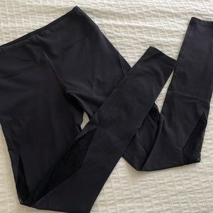 Black leggings with lace detail